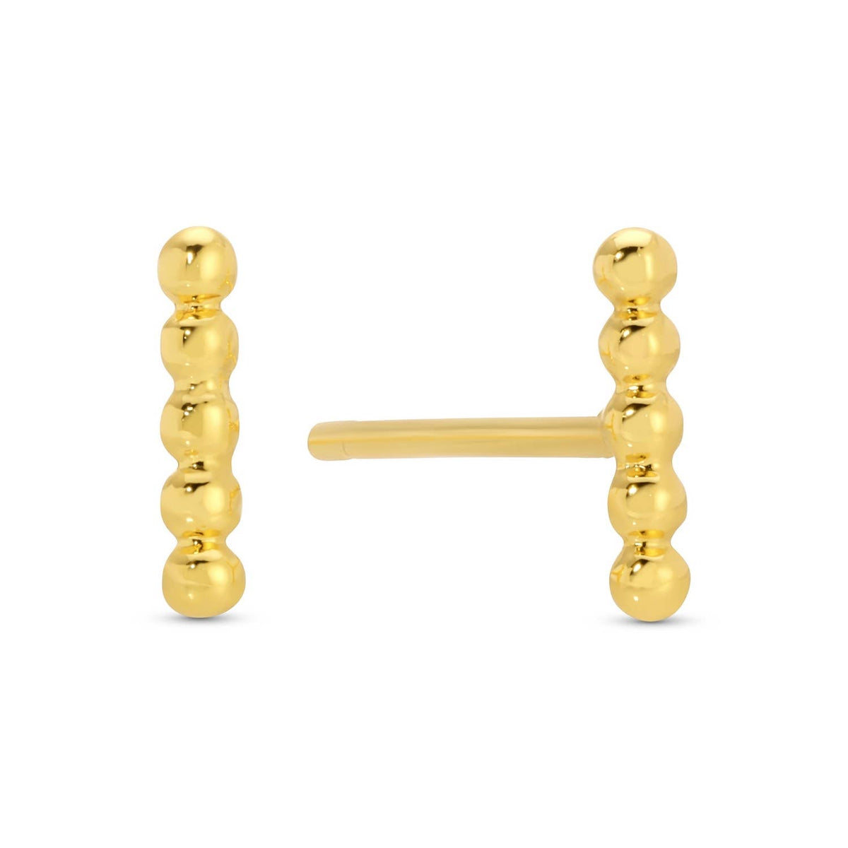 Dot Bar Studs On Velvet Tag