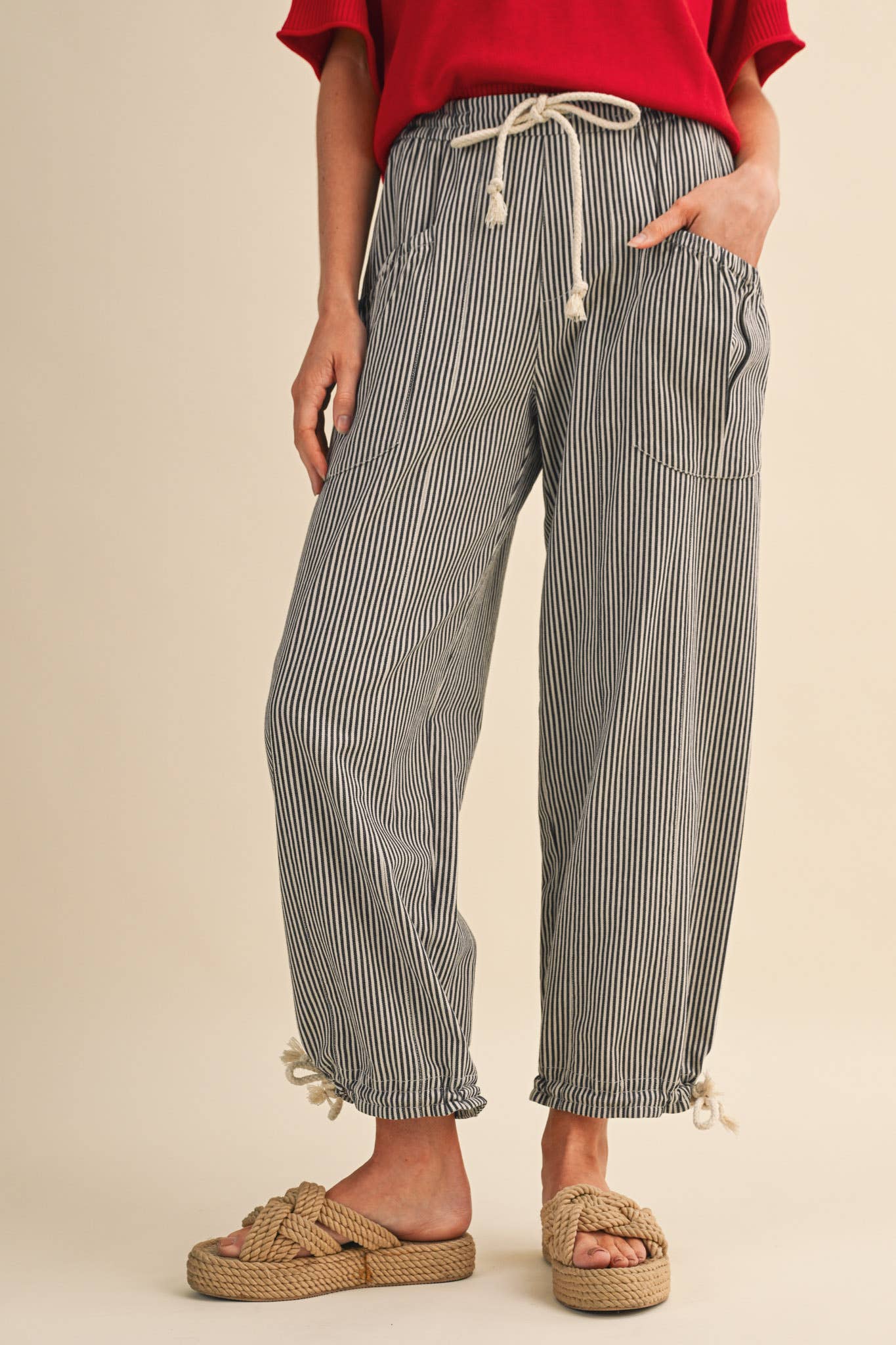 Black Stripe Parachute Pants