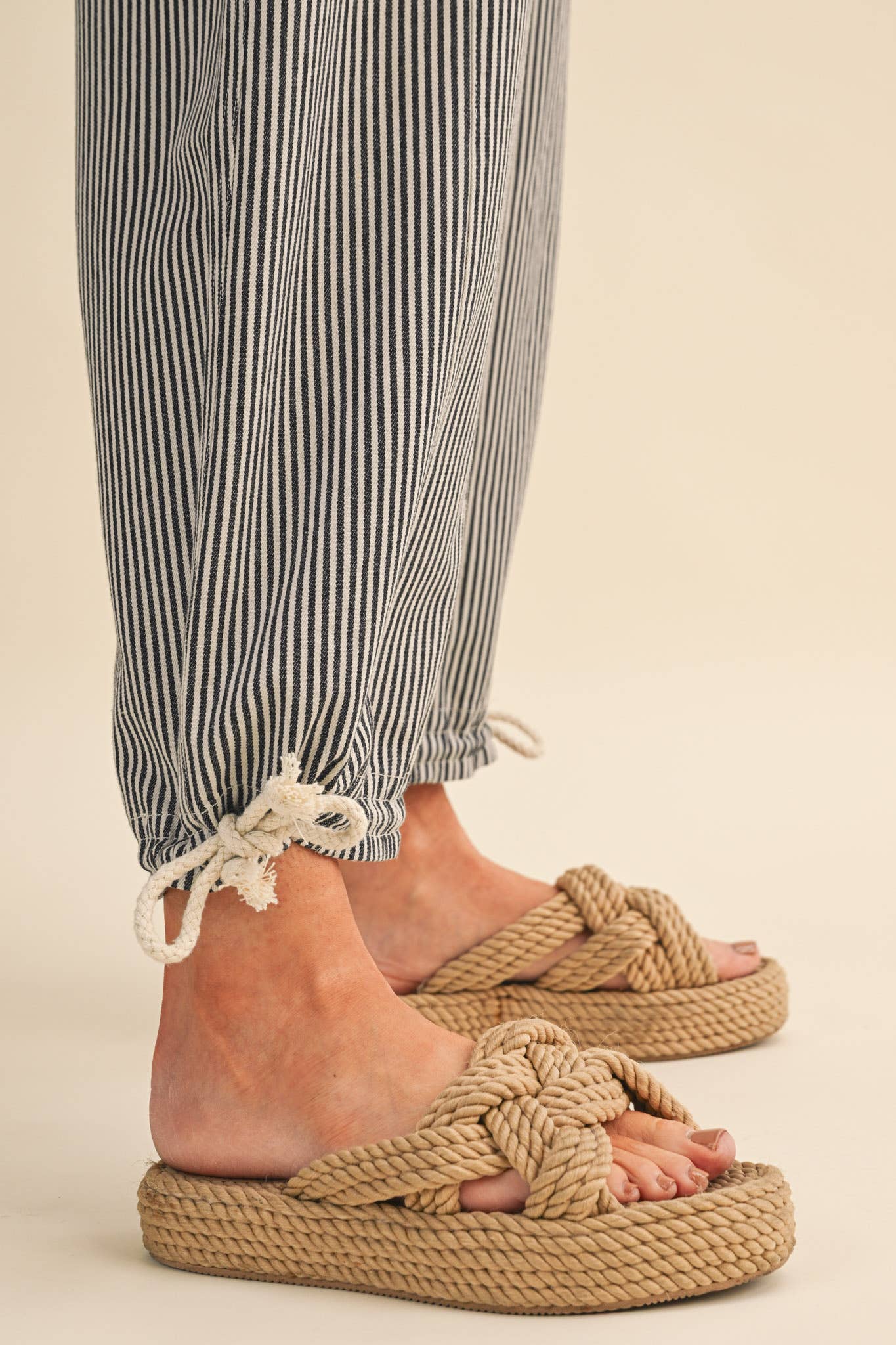 Black Stripe Parachute Pants