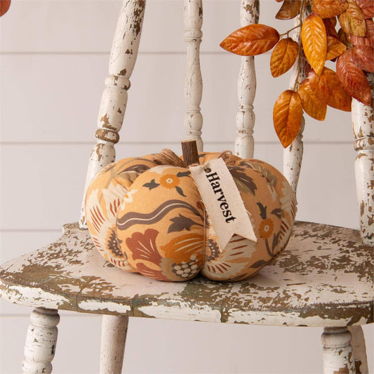 Harvest Pumpkin, Floral Print