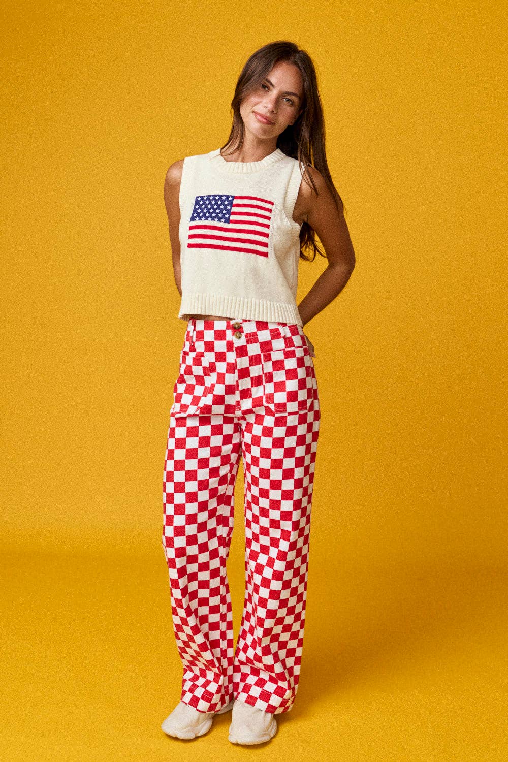 American Flag Sleeveless Sweater