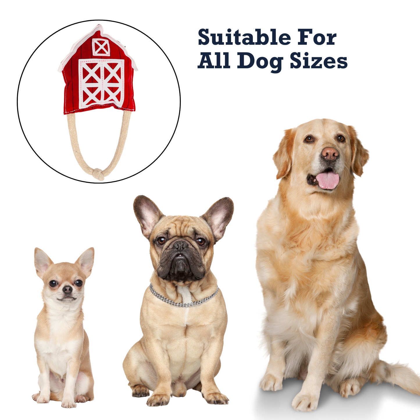 Eco-Friendly Red Barn Faux Leather Dog Chew Toy