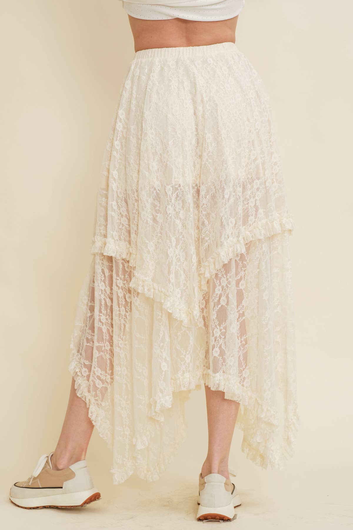 Layered Floral Midi Skirt