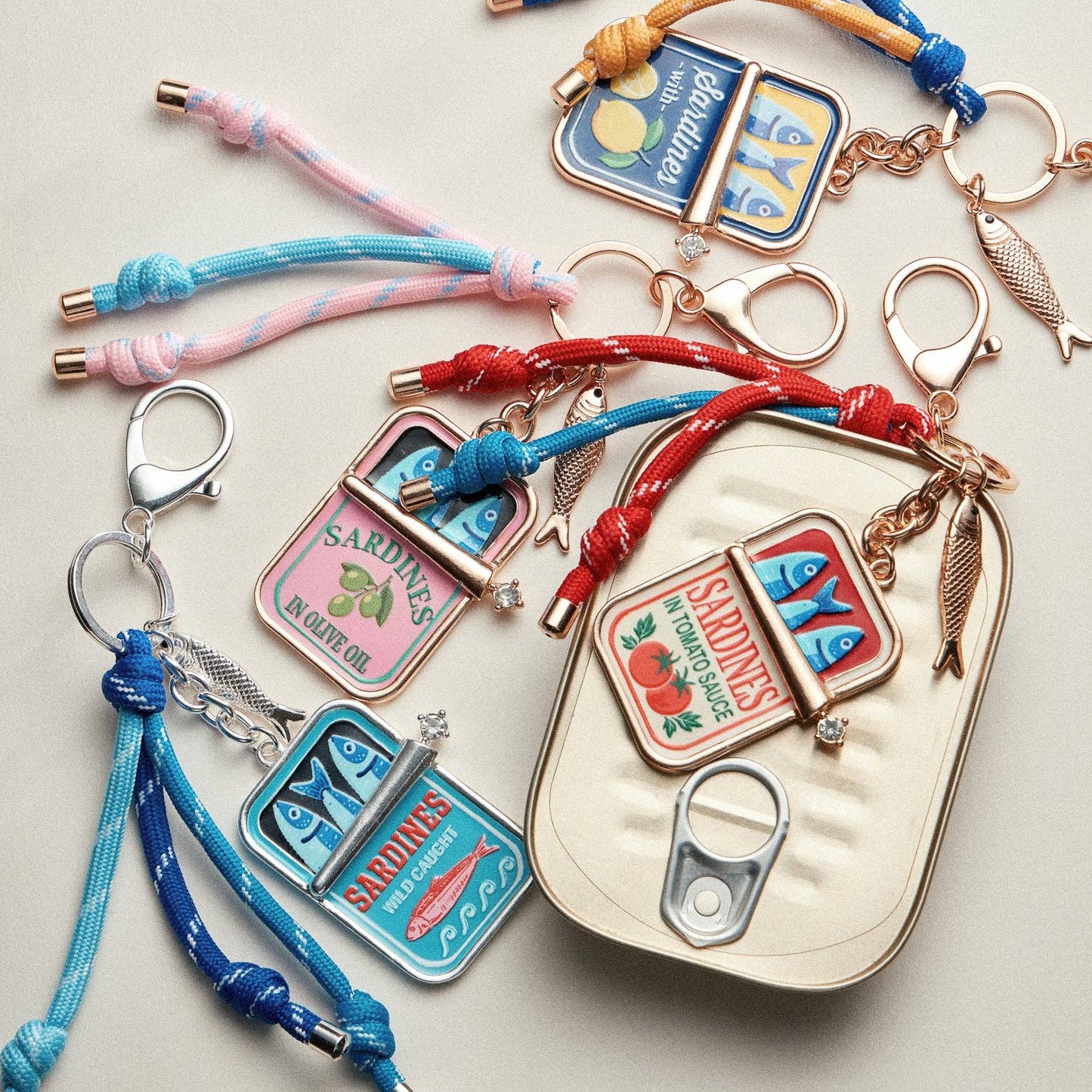 Sardine Tin Keychain | Tassel Charm