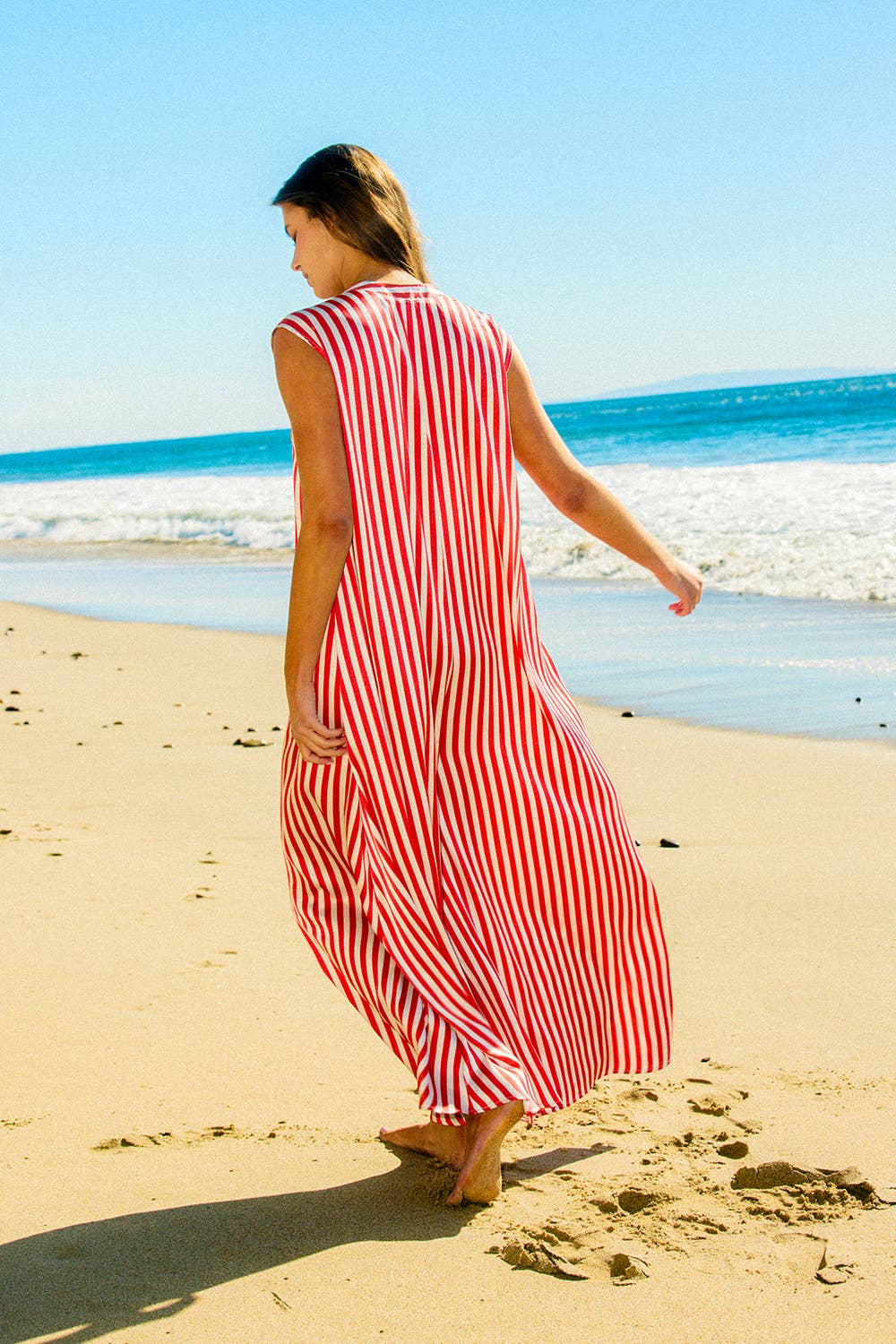 Wide Leg Stripe Satin Jumpsuit