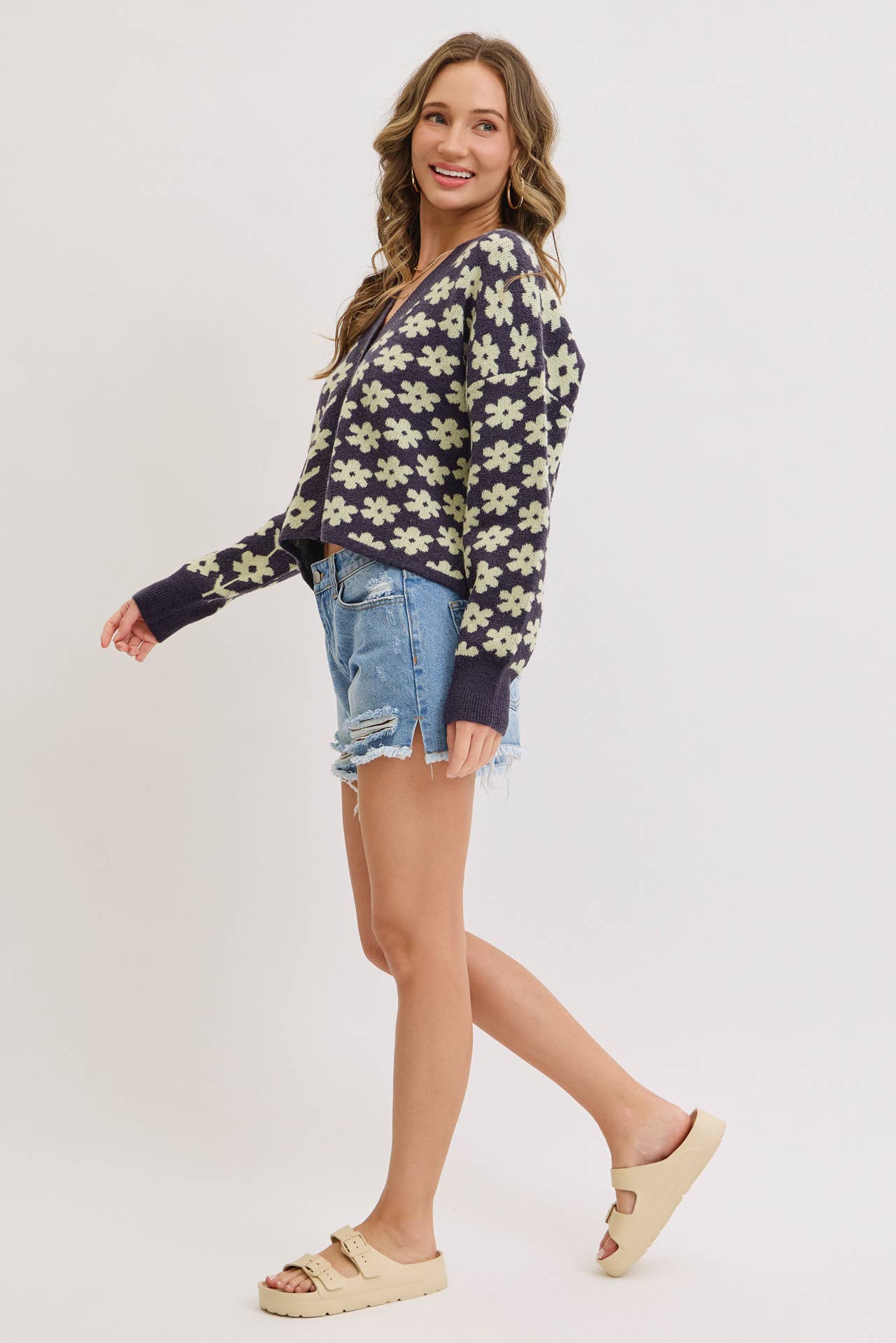 Floral Print Cardigan