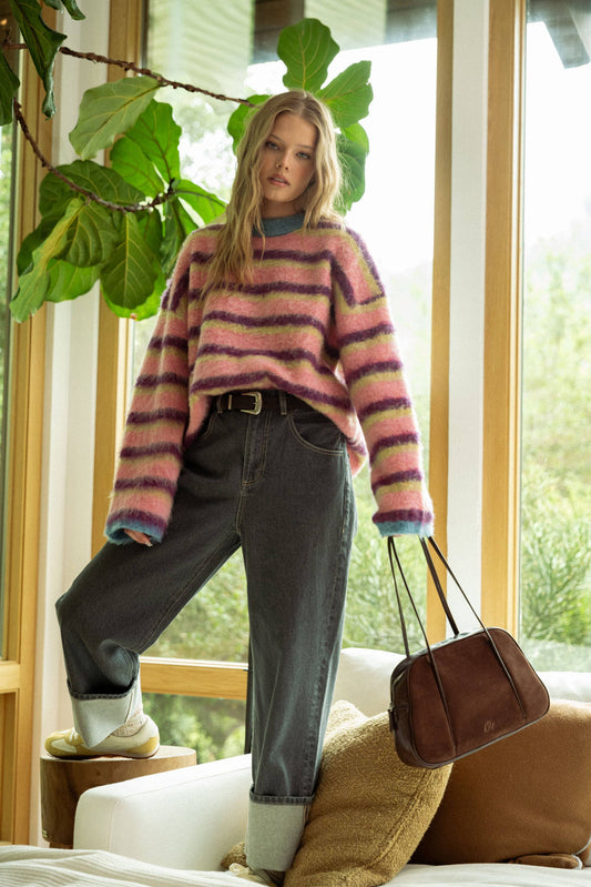 Multi Striped Brushed Sweater