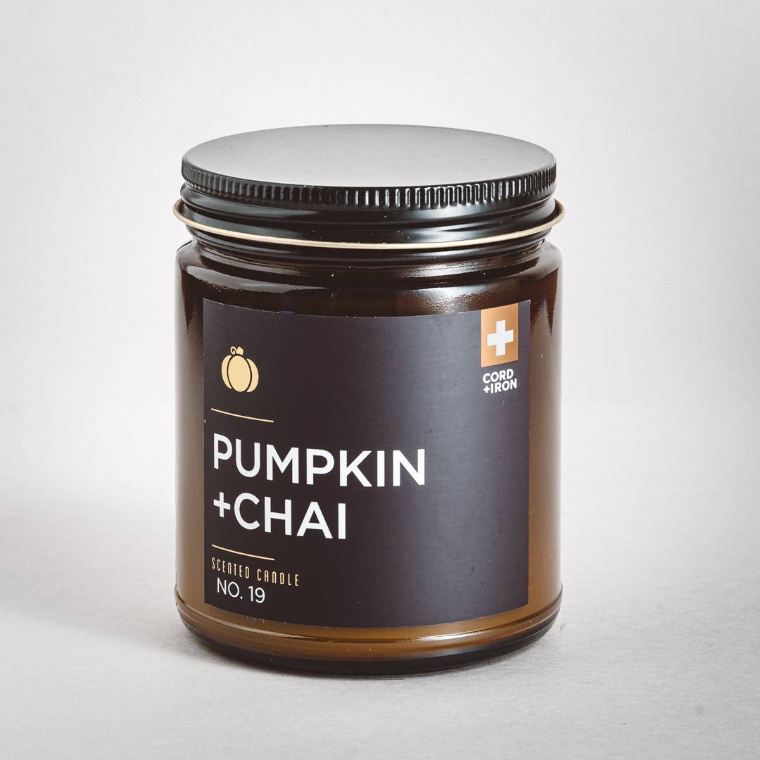 Pumpkin + Chai – Pumpkin & Cardamom Soy Candle - Amber Jar