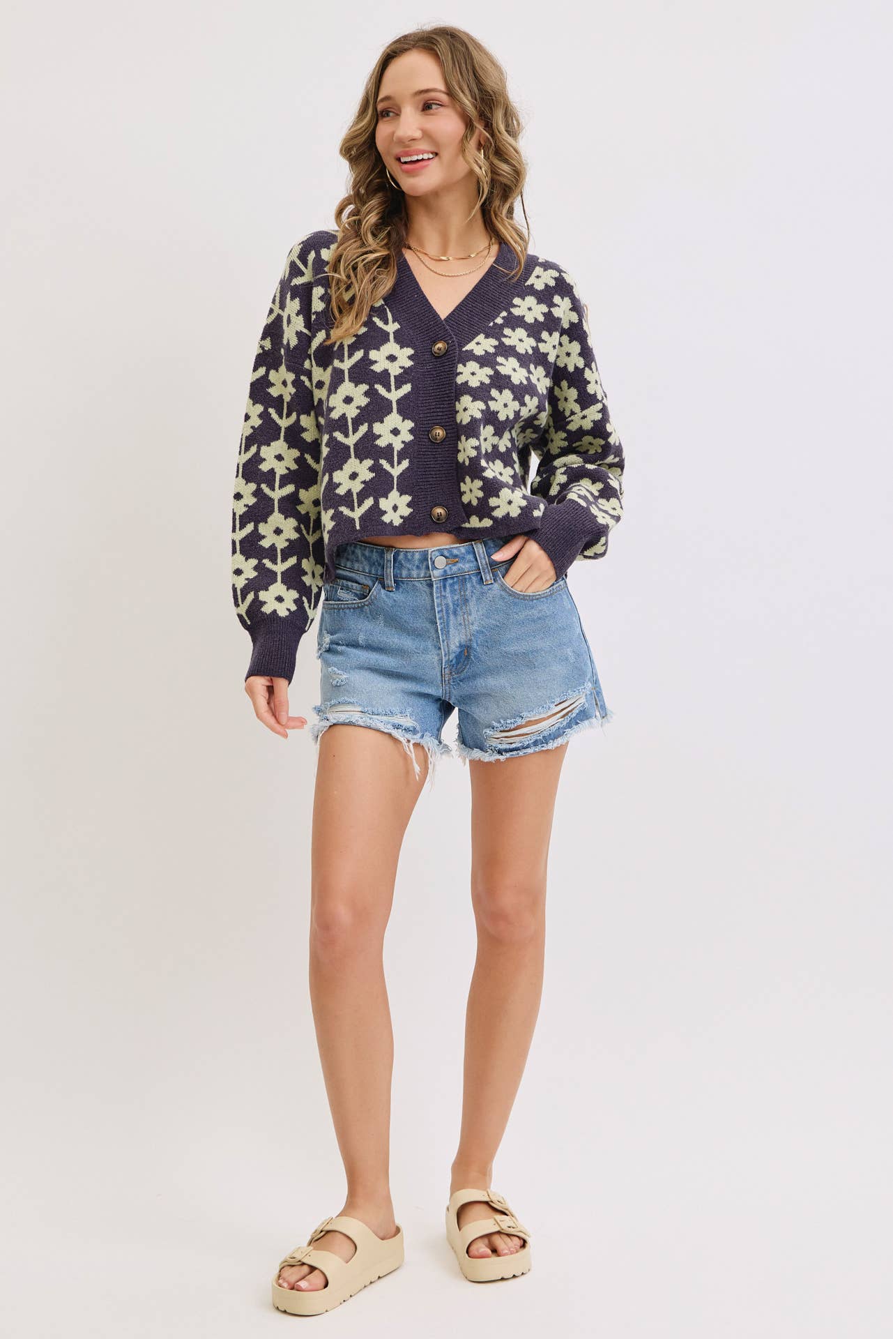 Floral Print Cardigan