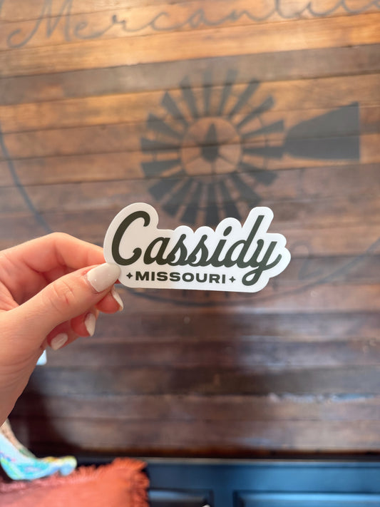 Script Cassidy Sticker