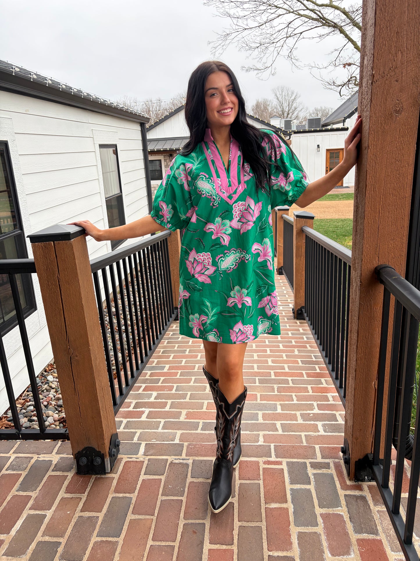 Green Floral Dress