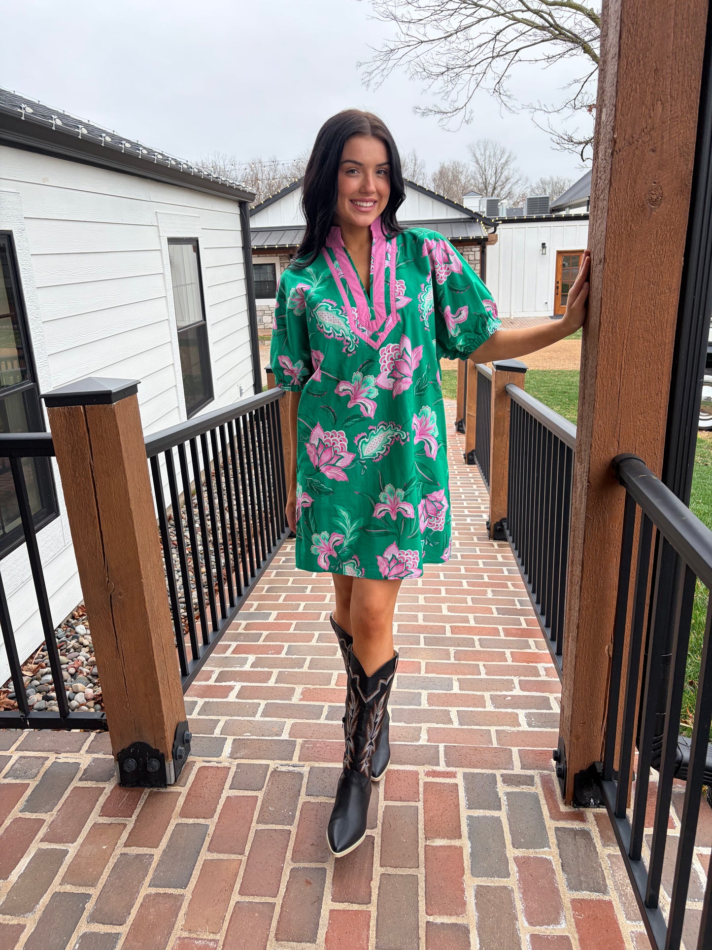 Green Floral Dress