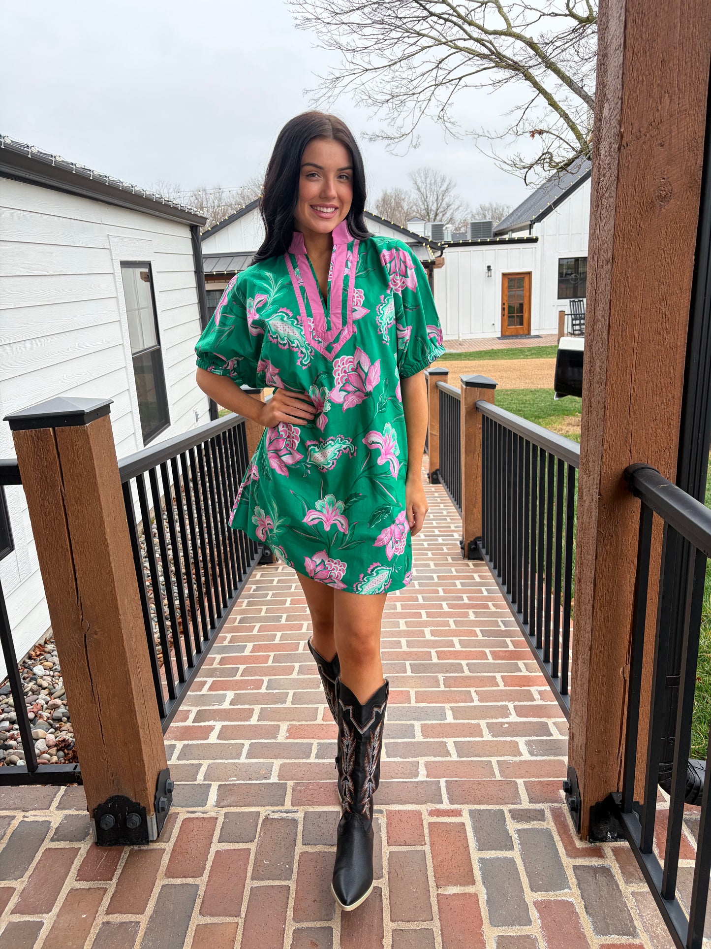Green Floral Dress