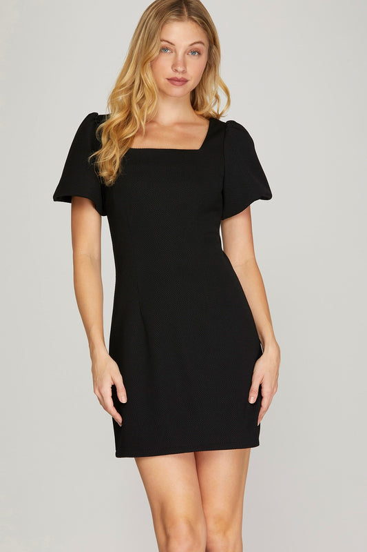 Black Puff Sleeve Dress