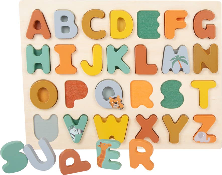 Wooden Toys Safari Themed Abcs Letter Puzzle