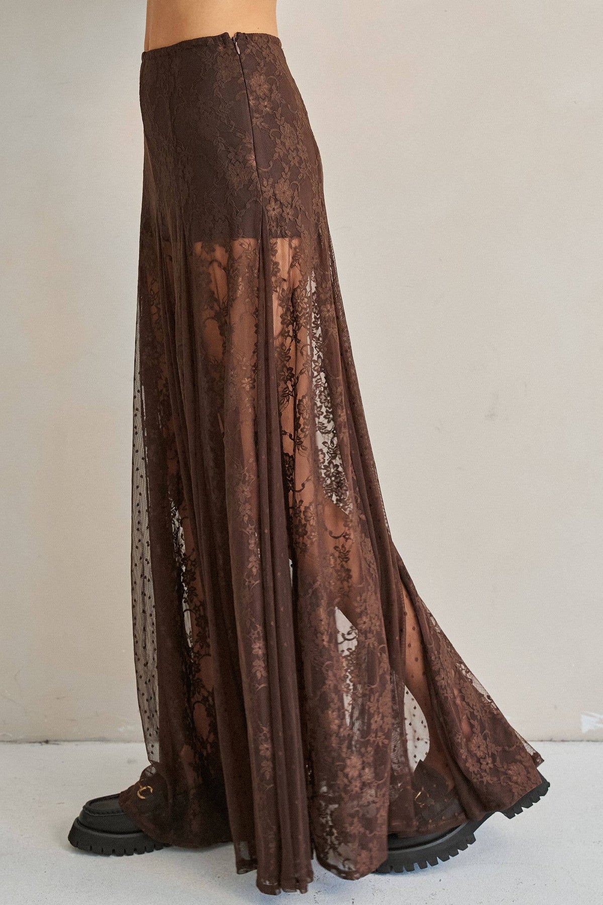 Sheer Lace Maxi Skirt