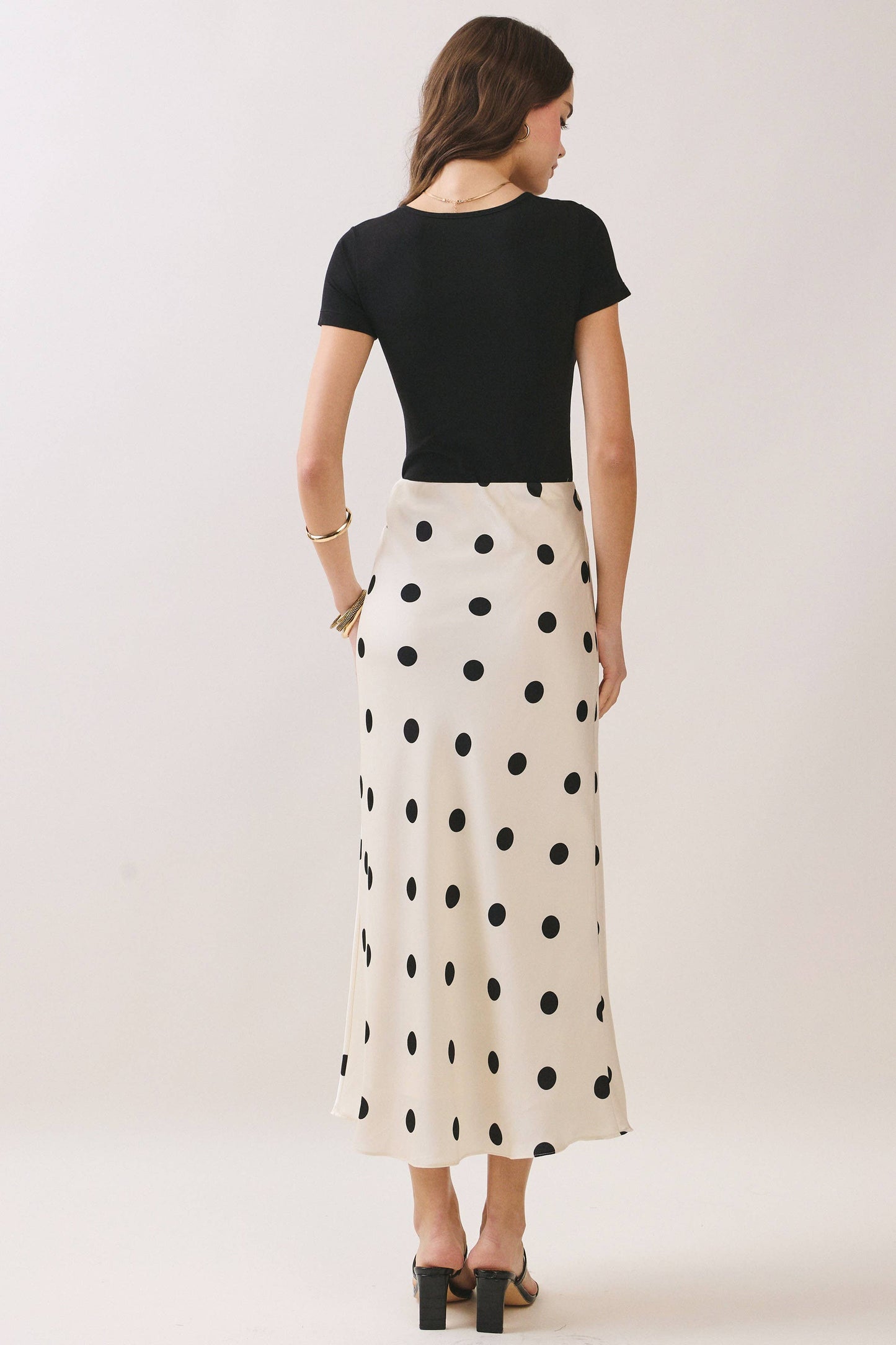 Polka Dot Print Maxi Skirt