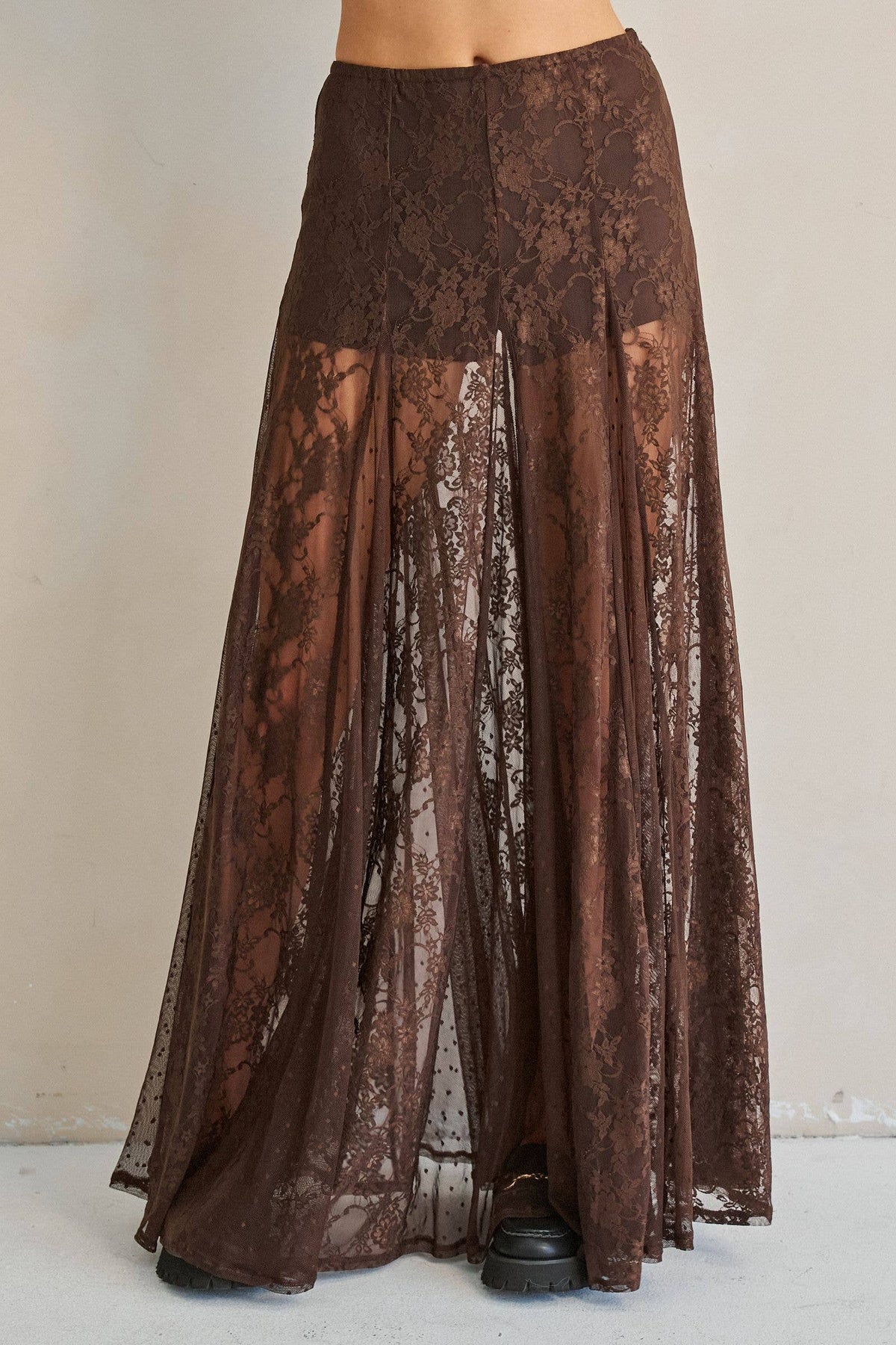 Sheer Lace Maxi Skirt