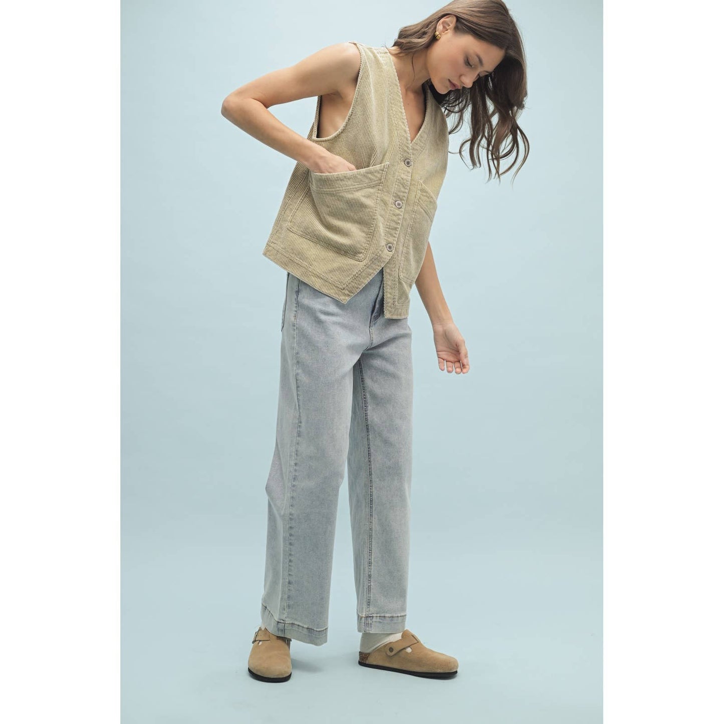 Corduroy Button-Up Vest