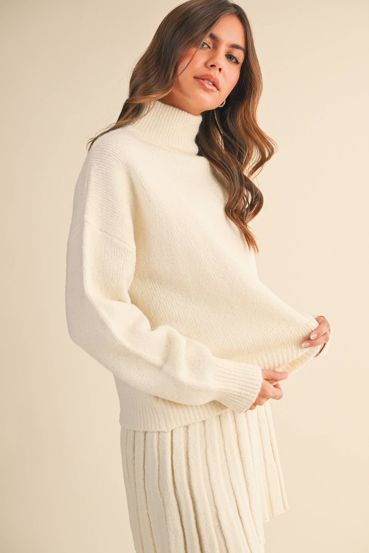Turtleneck Sweater and Skirt Set