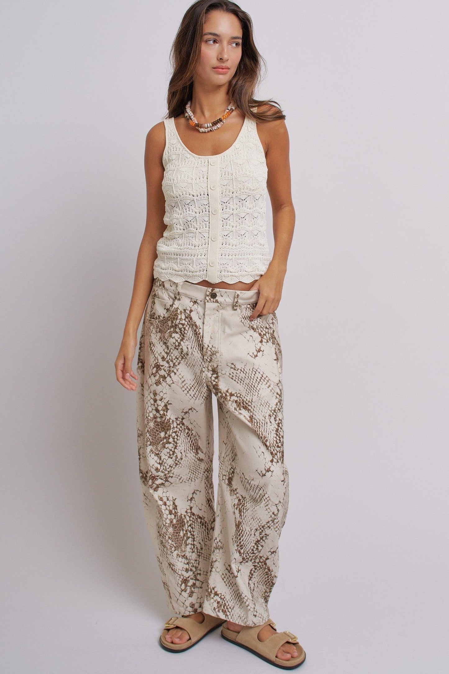Knit Button Front Tank Top