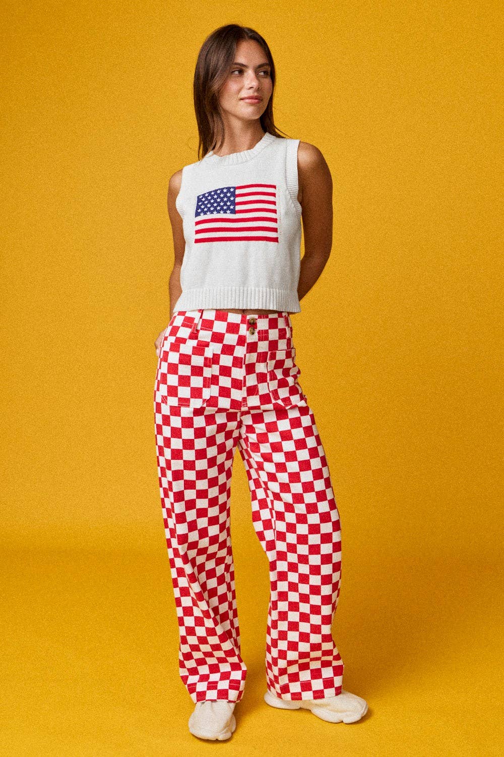 American Flag Sleeveless Sweater