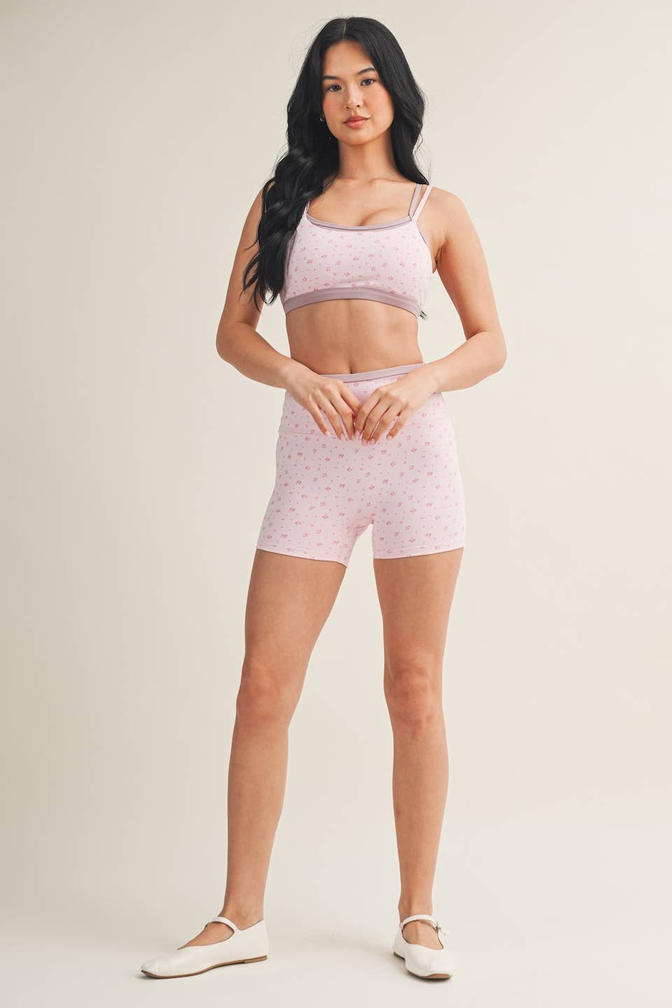 Ditsy Print Double Layered Sports Bra