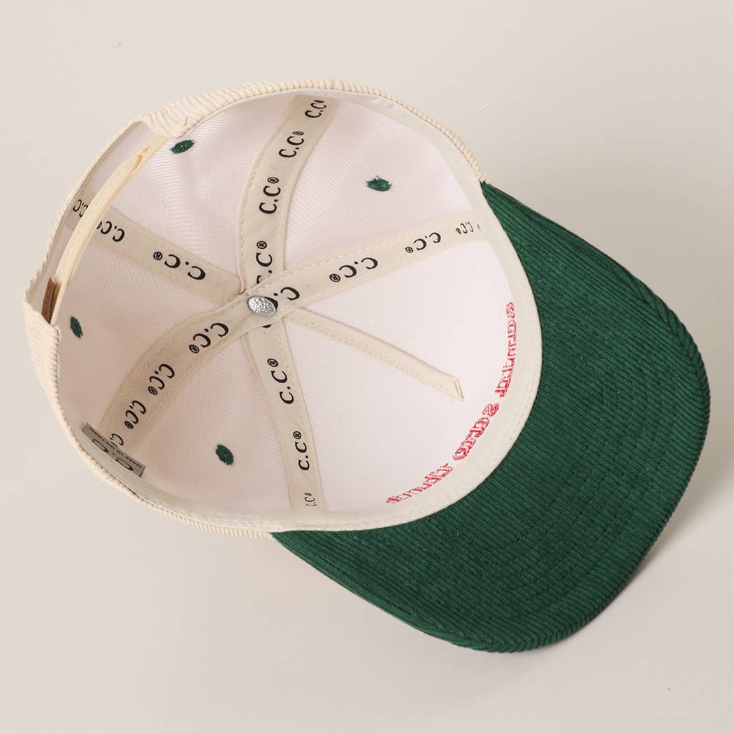 SANTA SAW THAT Embroidery Corduroy Trucker Hat