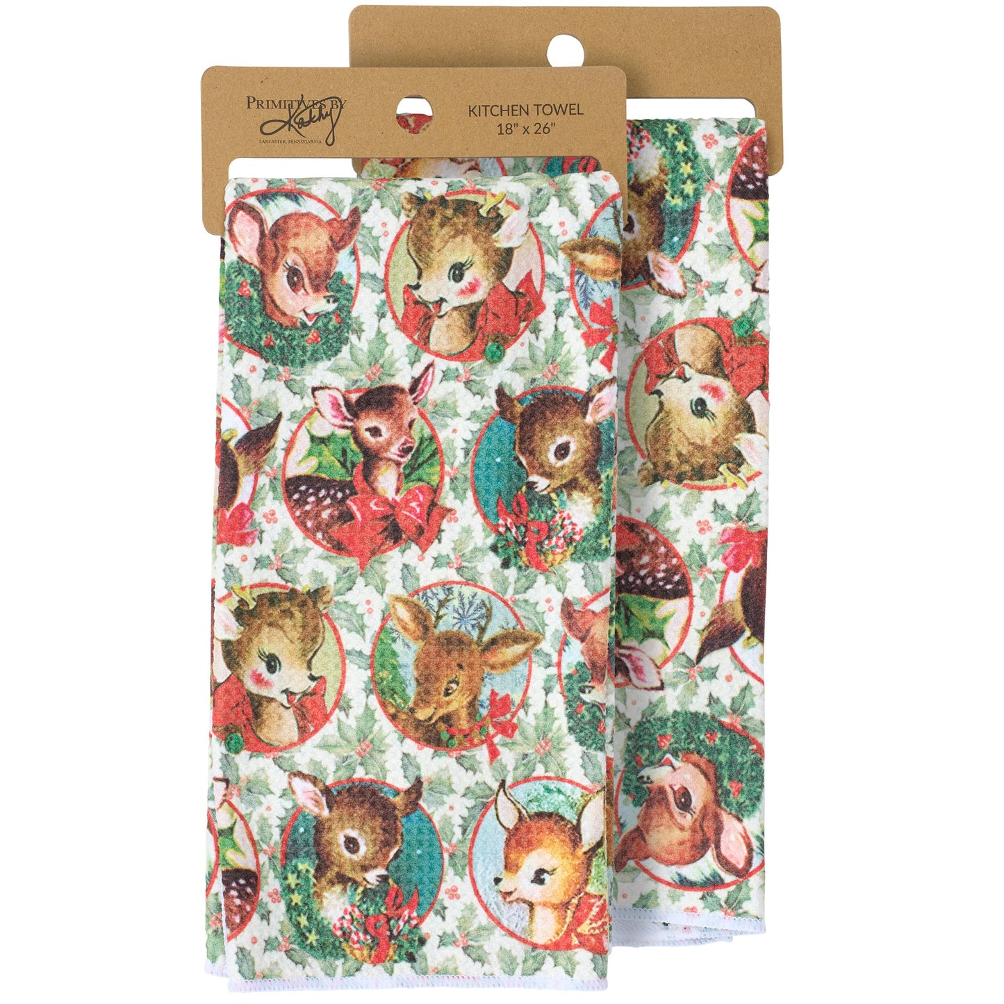 Retro Deer Kitchen Towel