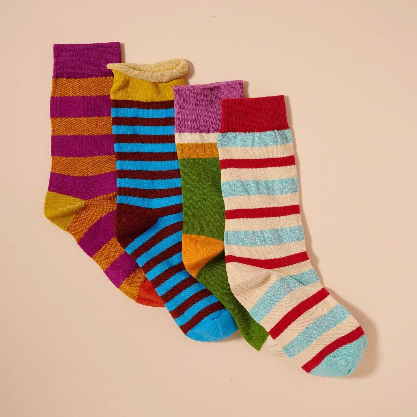 Colorful Striped Crew Socks