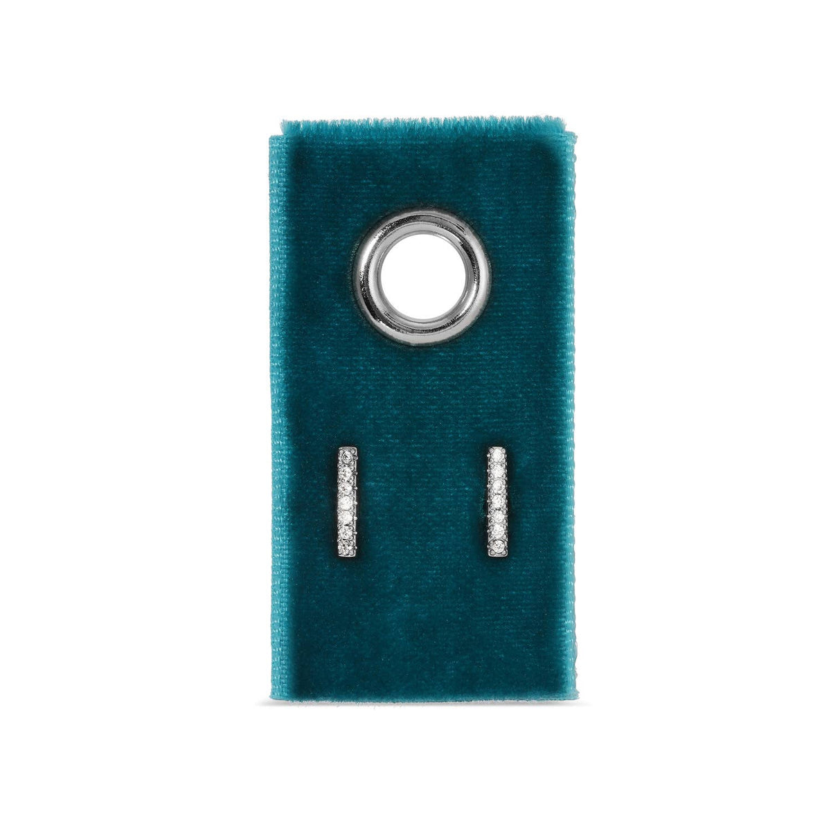 Pavé Bar Studs On Velvet Gift Tag