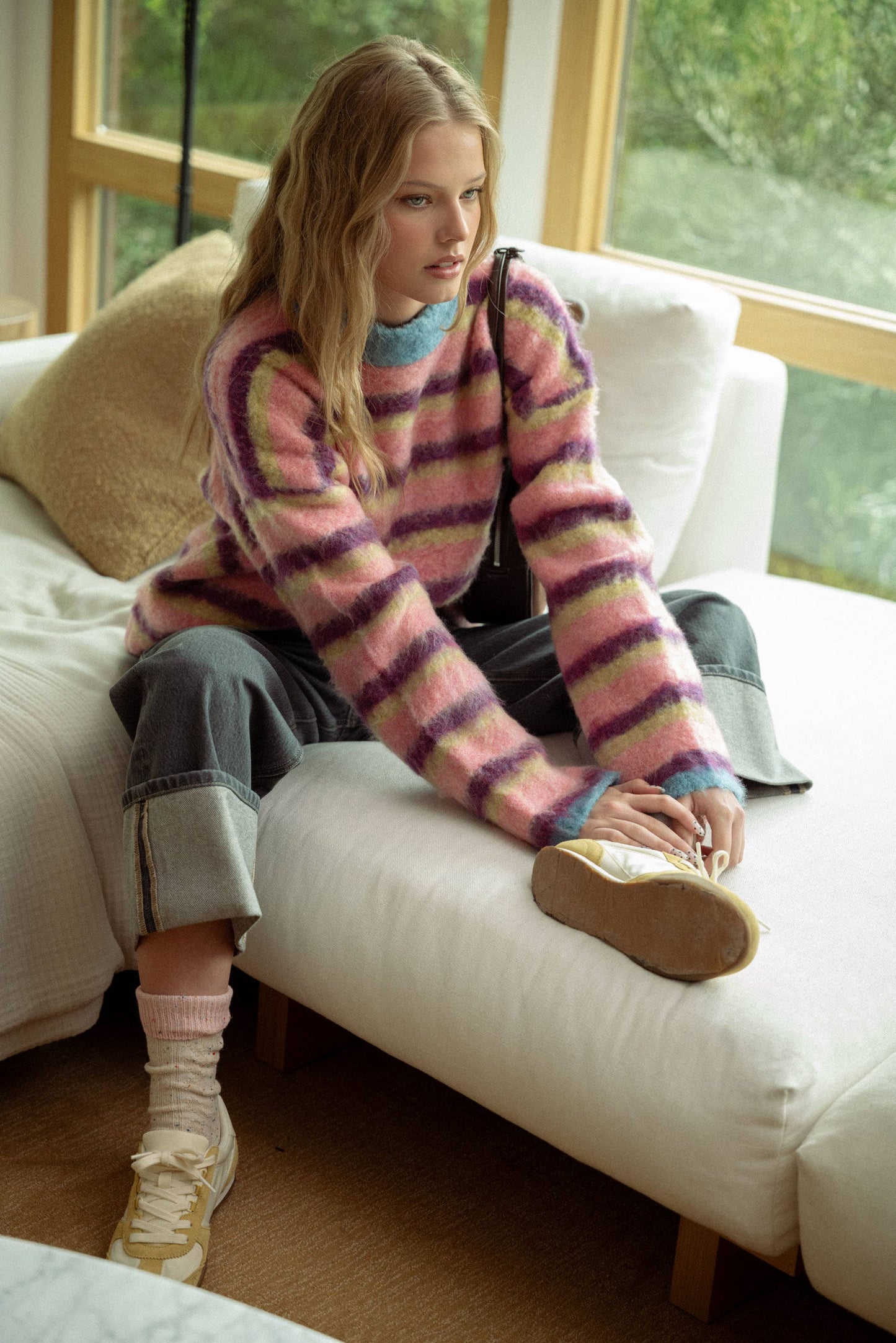 Multi Striped Brushed Sweater