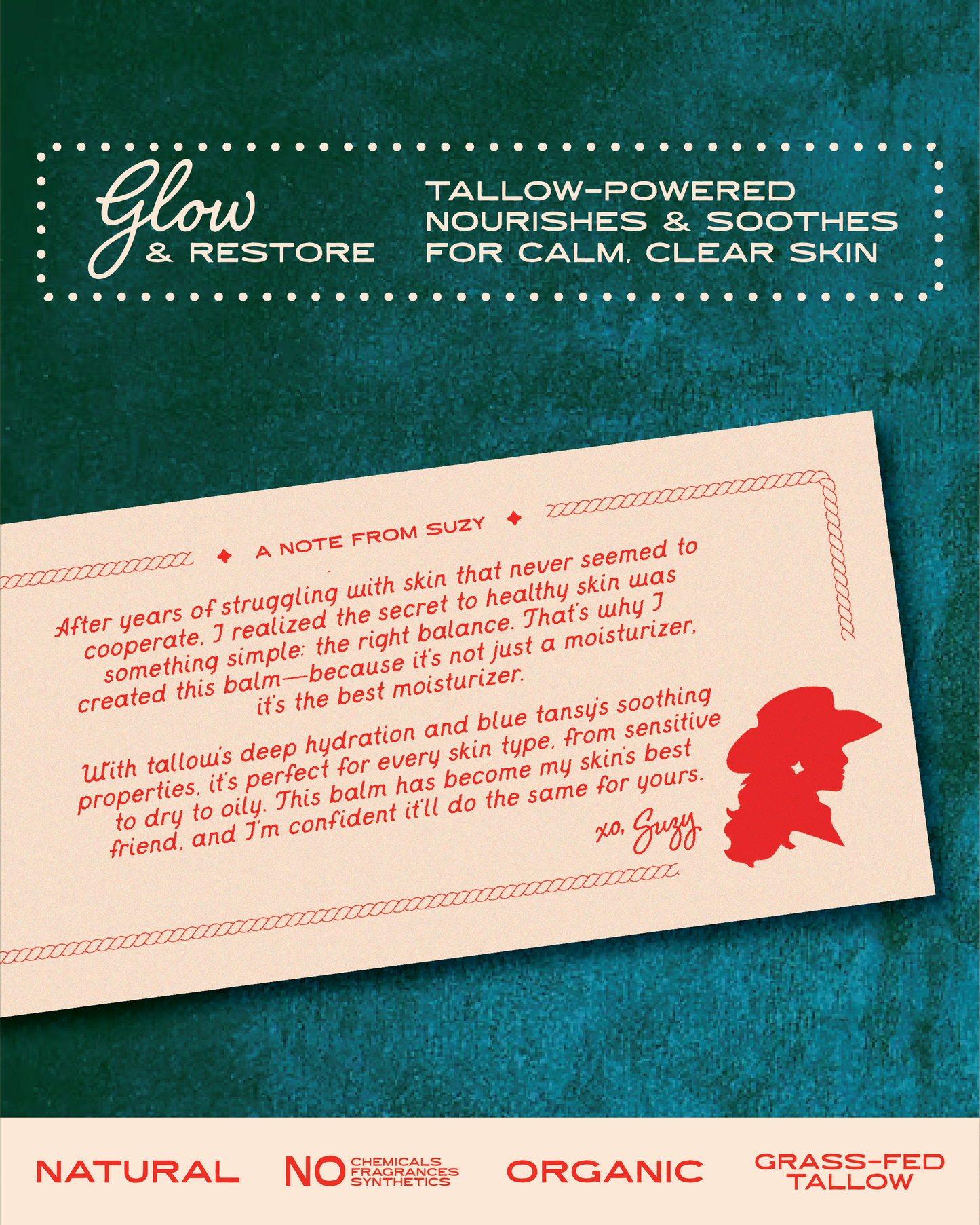 Tallow Face Balm | Natural Blue Tansy Skincare Moisturizer