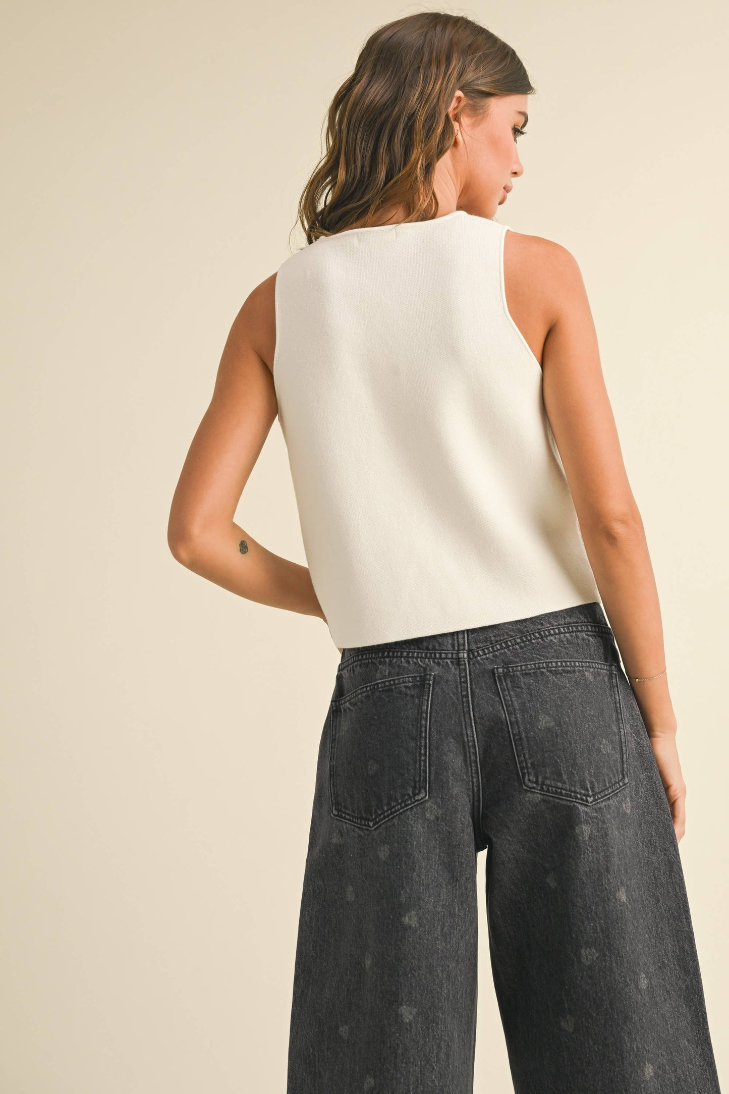 Knit Vest with Metal Buttons