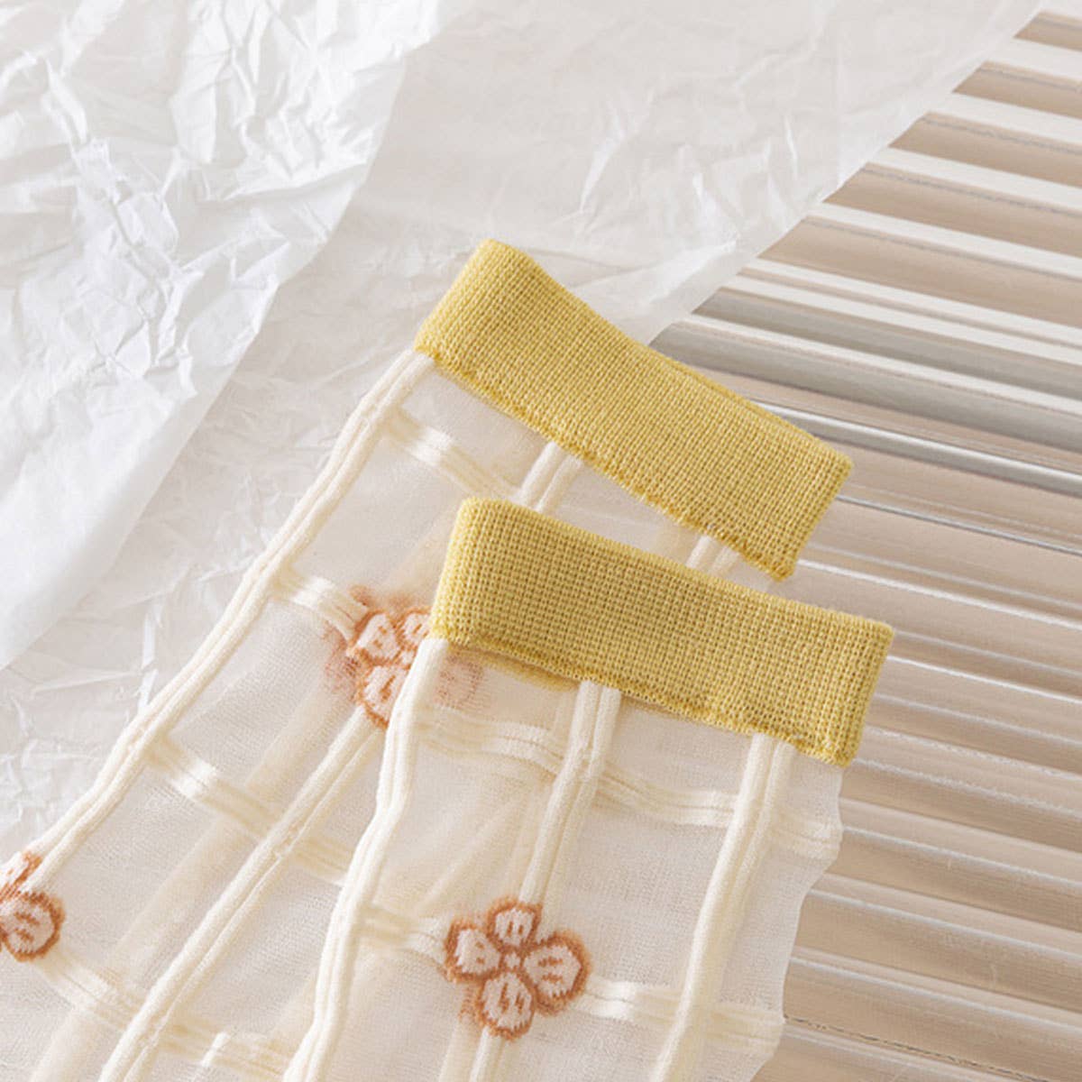 Floral Sheer Mesh Socks