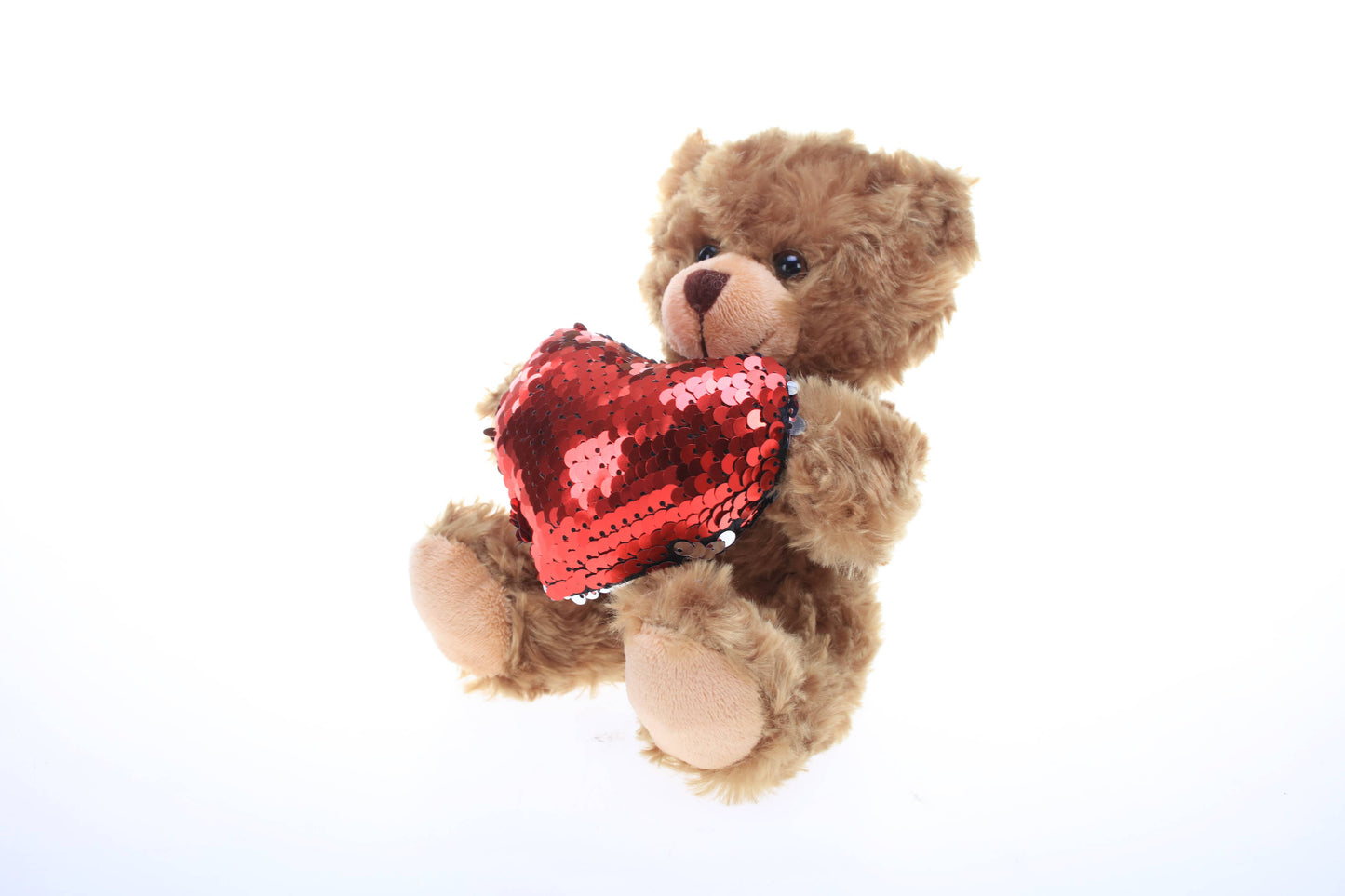 6" Valentine bear with sequin heart