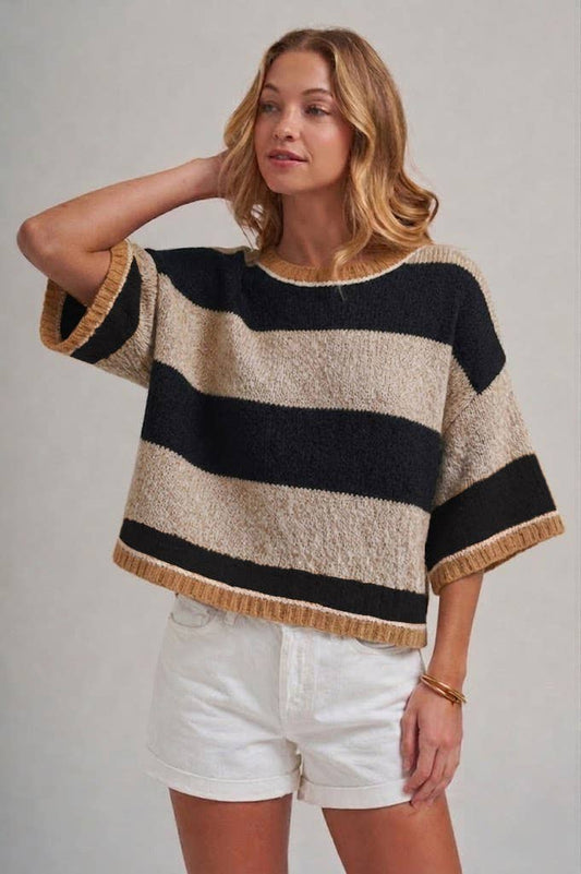 Wide Stripe Sweater Top