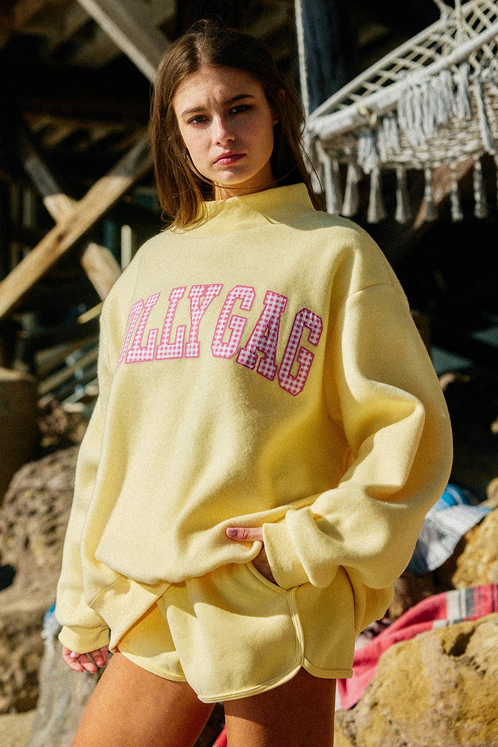 DILLY DALLY/LOLLY GAG | Reversible Mock Neck Sweatshirt