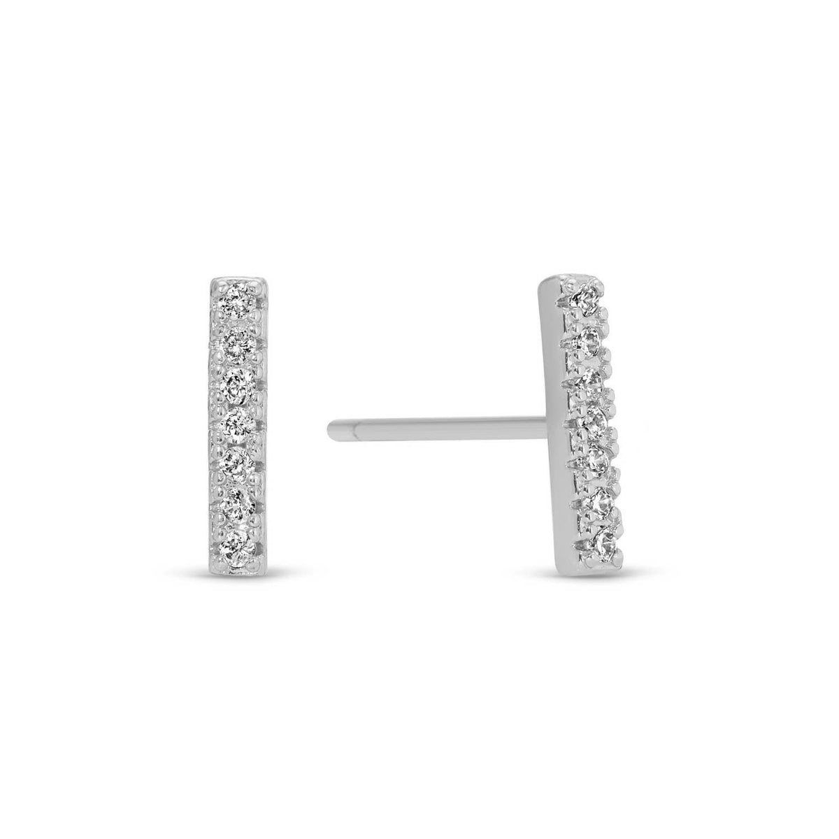 Pavé Bar Studs On Velvet Gift Tag