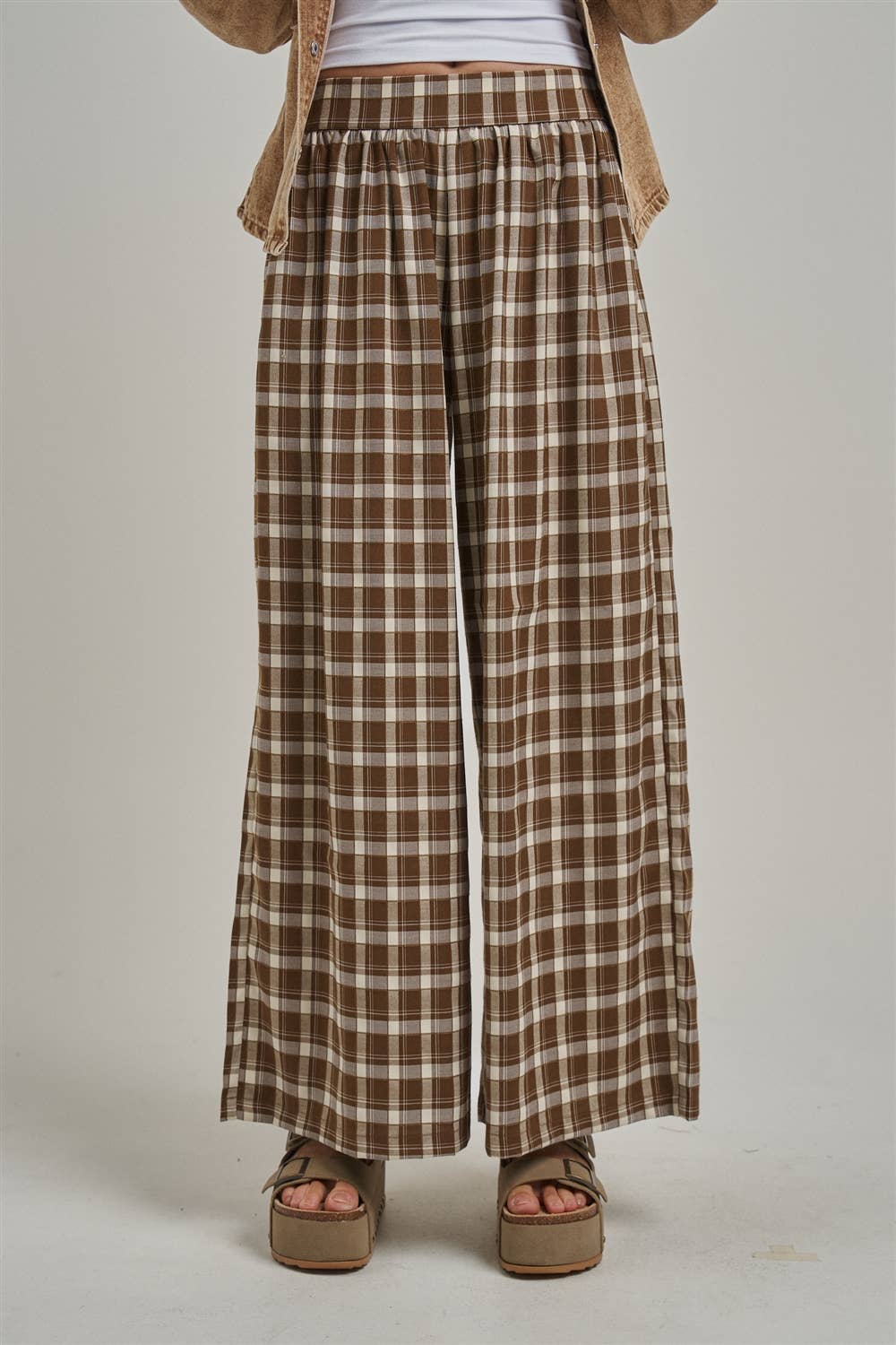Fall Plaid Wide Leg Pants