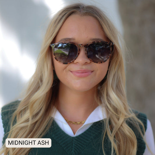 DAX - Midnight - Women's Polarized Medium Horn Sunglasses