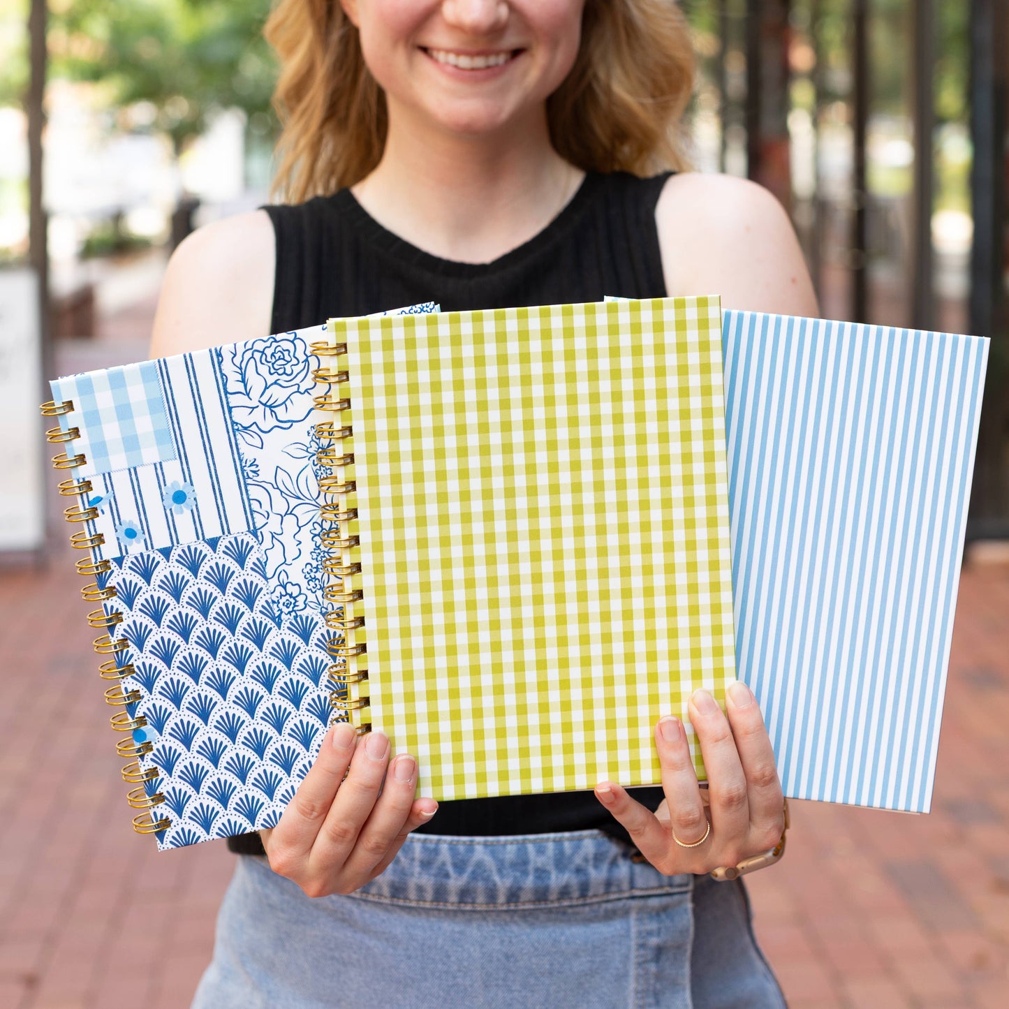 Pressed Floral 7x9 Hardcover Spiral Notebook