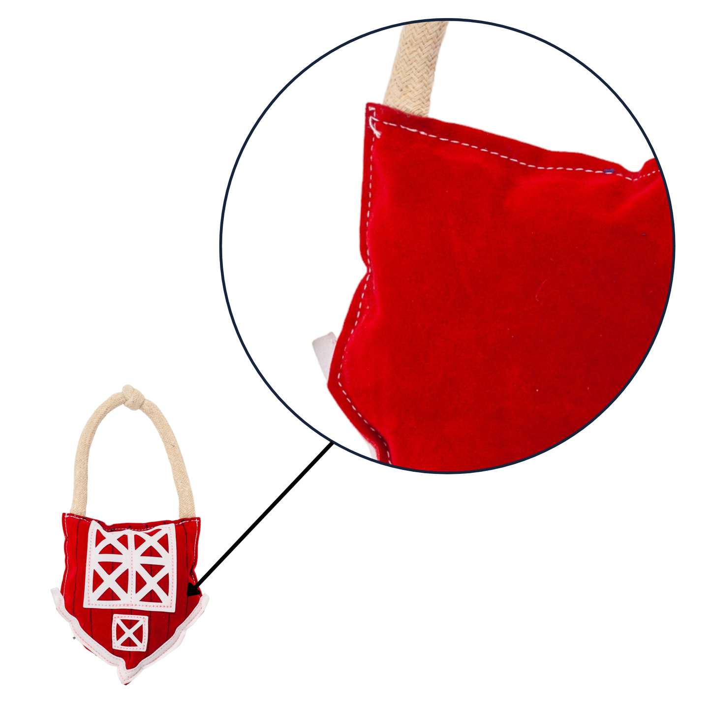 Eco-Friendly Red Barn Faux Leather Dog Chew Toy