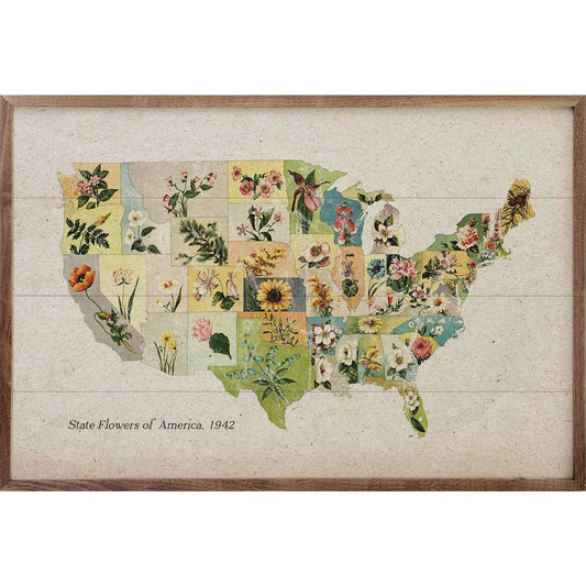 Vintage State Flowers Print