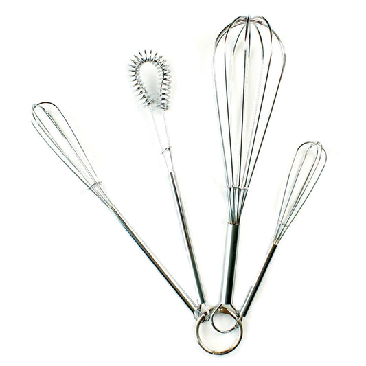 Fox Run Mini Whisks, Chrome Plated, Set of 4, 8"x 2"x 1.75"