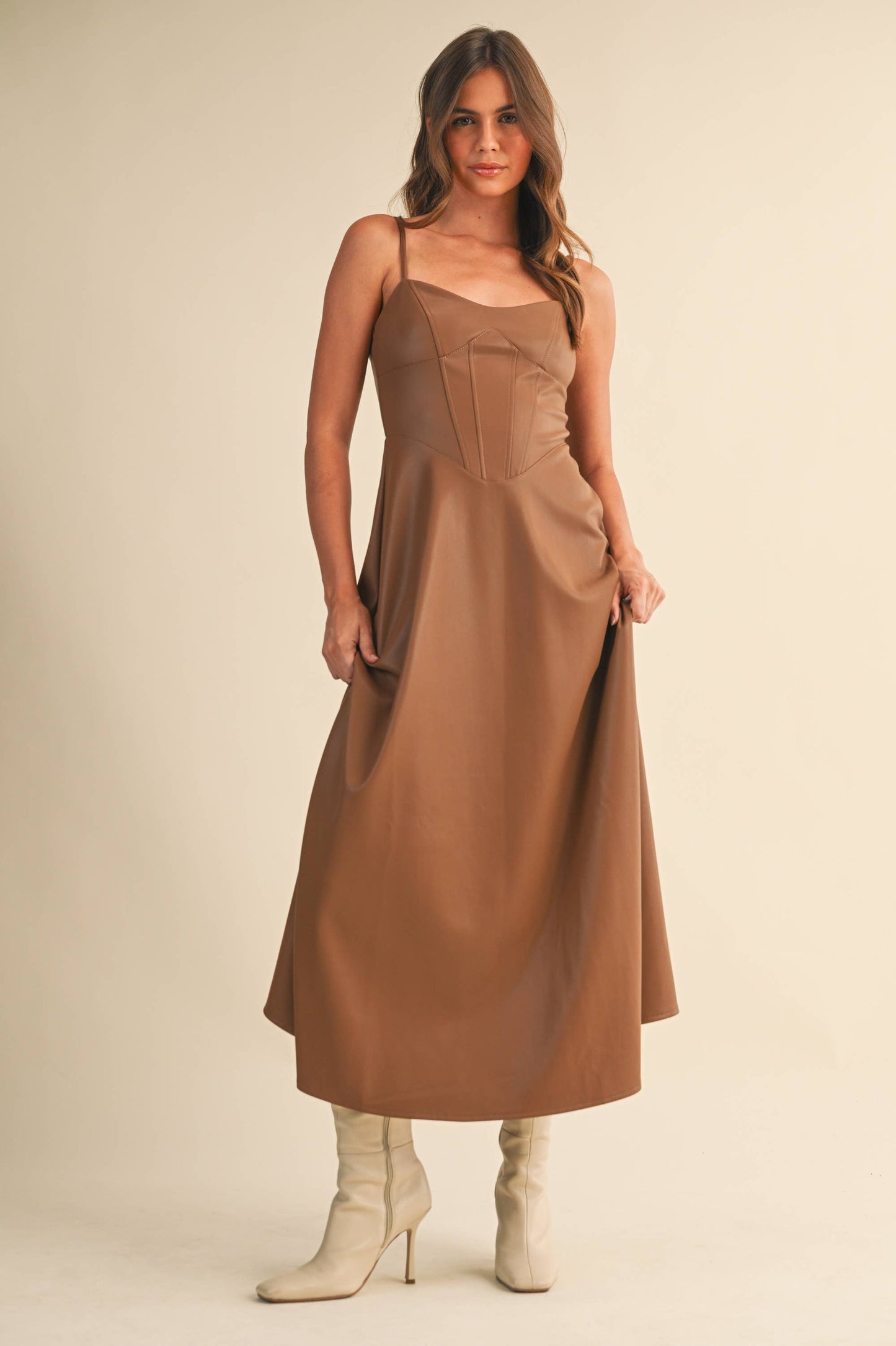 Leather Midi Dress