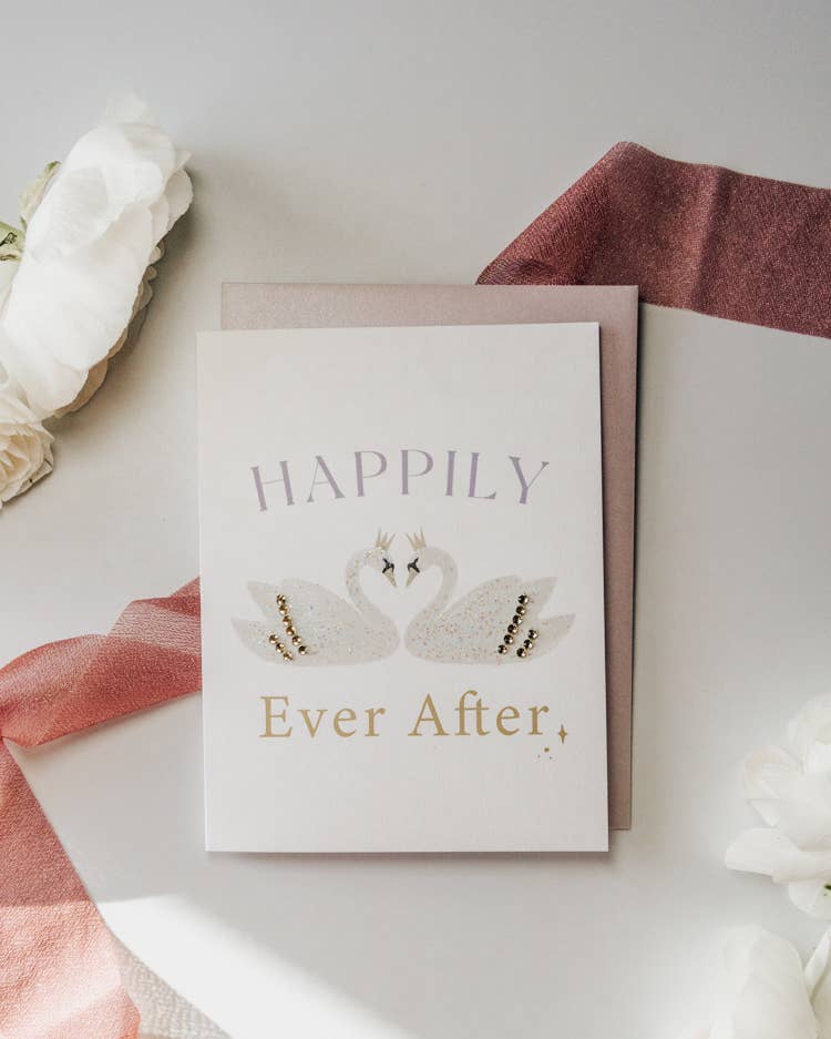 'Royal Swans' Wedding Greeting Card