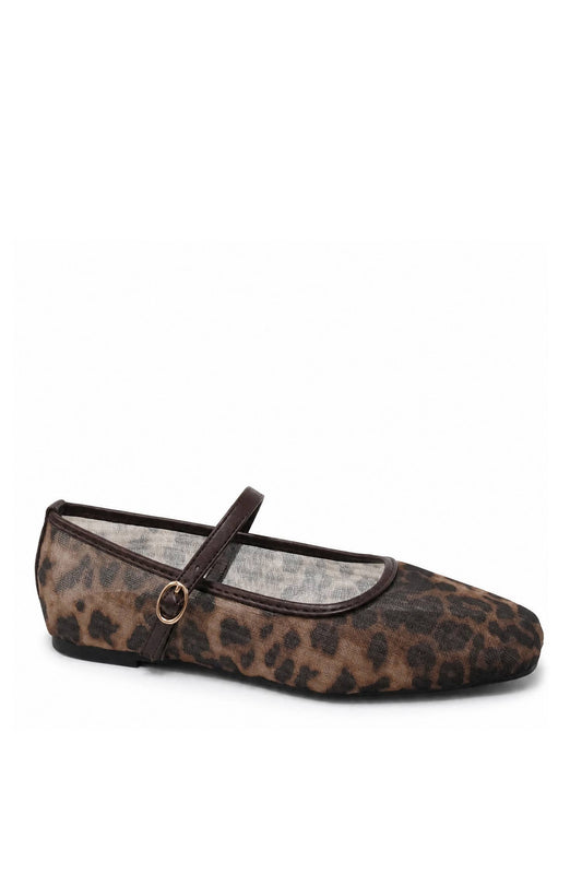 Rhea Mary Jane Leopard Flats