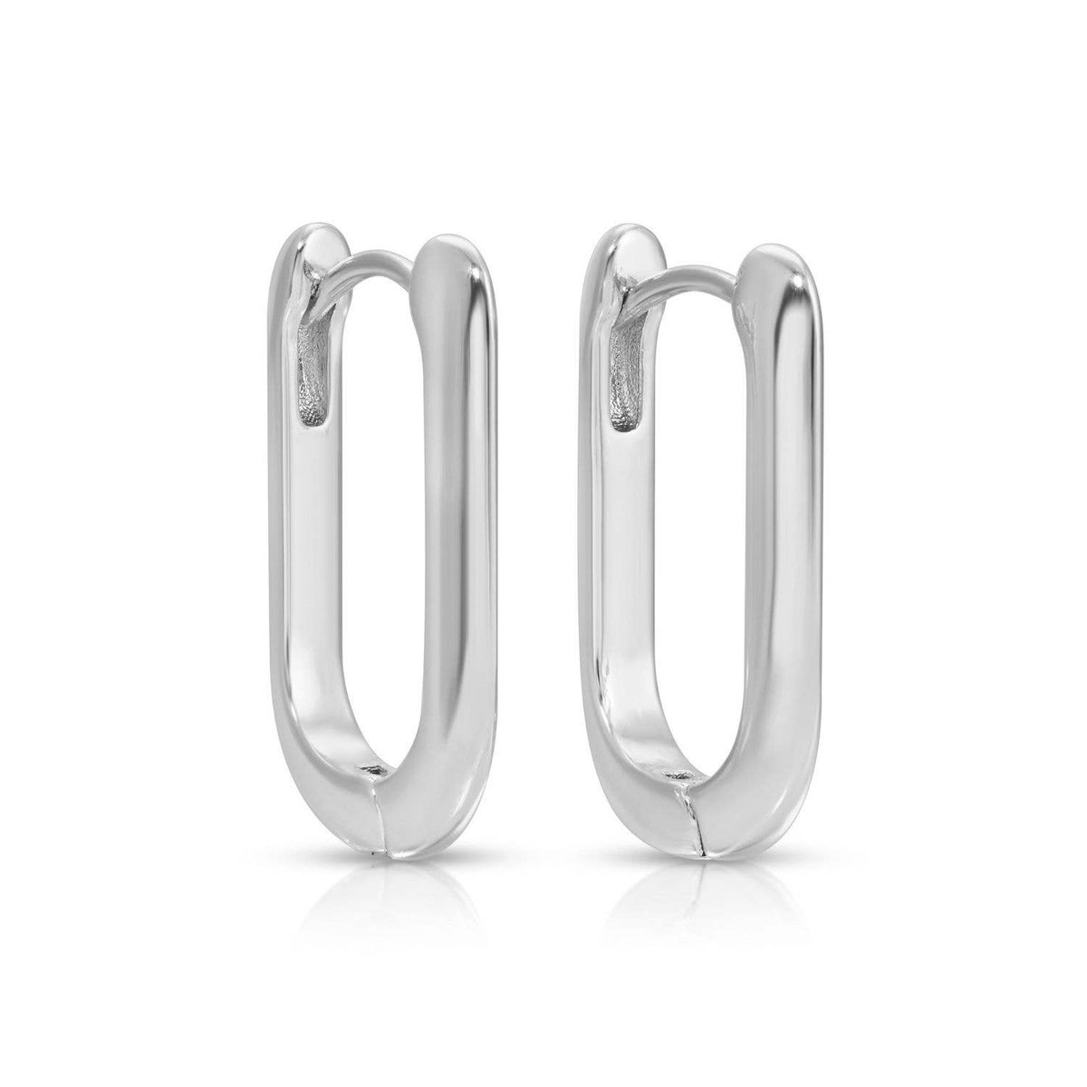 Contemporary Oblong Huggie Hoops