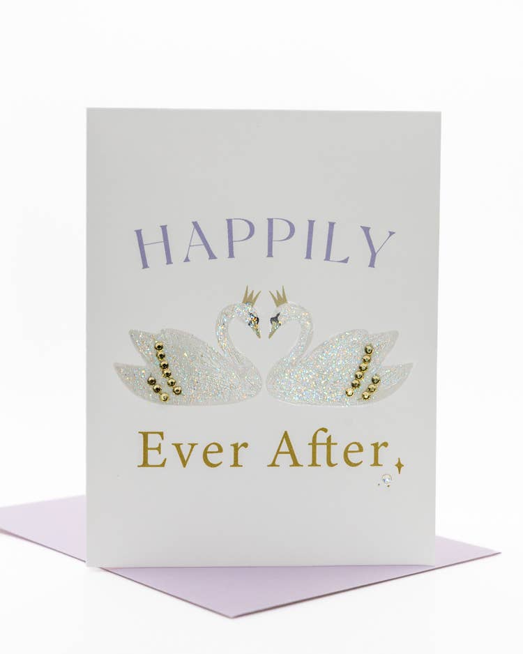 'Royal Swans' Wedding Greeting Card